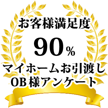 お客様満足度90%マイホームお引渡しOB様アンケート