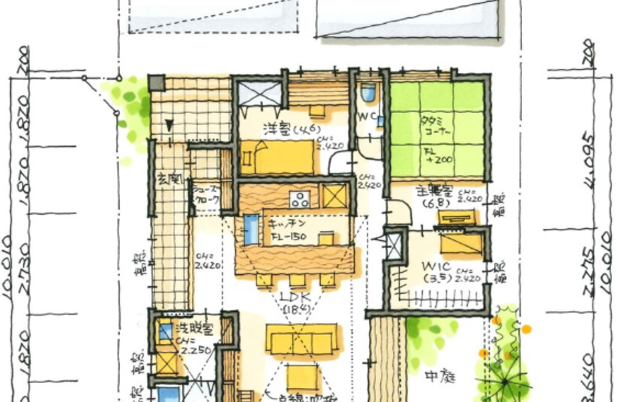 大きな吹き抜けで開放感抜群の住まい