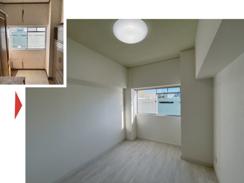 マンションリノベーションの施工例紹介ページ。　居室ビフォーアフター