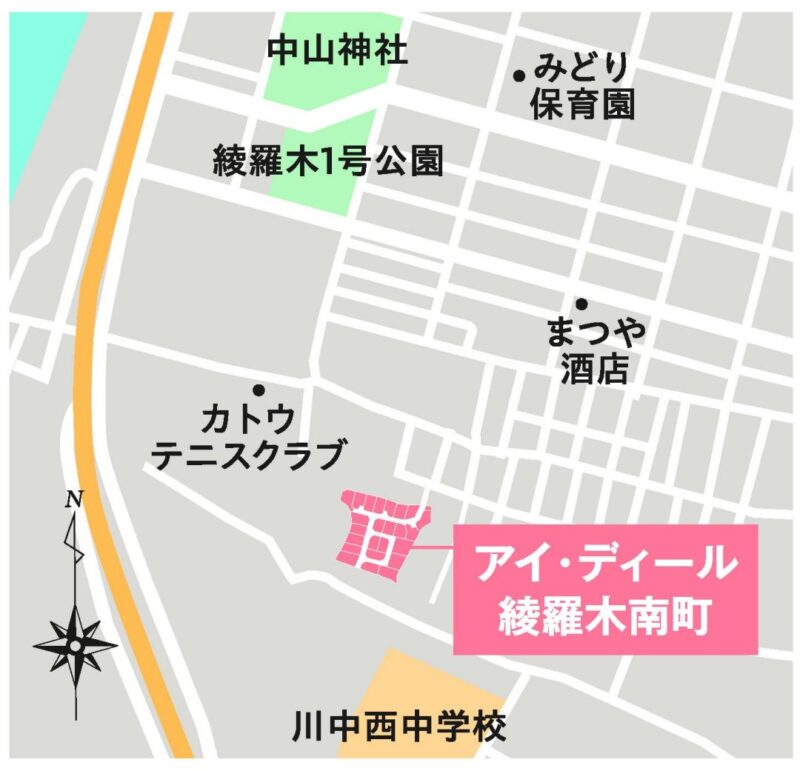 アイ・ディール綾羅木南町土地情報紹介ページ 位置図