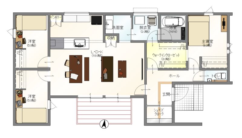石原建売7号地紹介ページ　間取り図